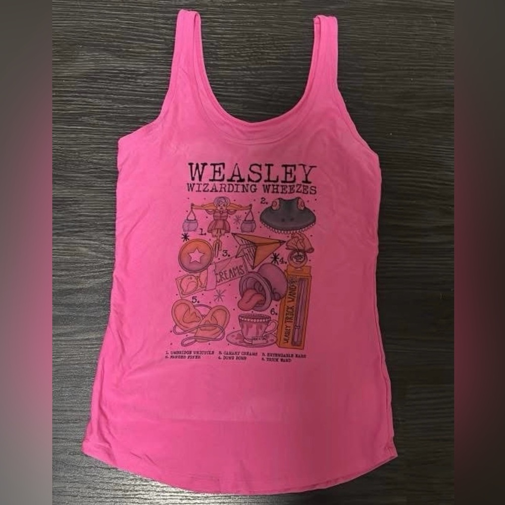 Women’s Pink Harry Potter Tank Top Weasley Wizarding Wheezes size medium NWOT